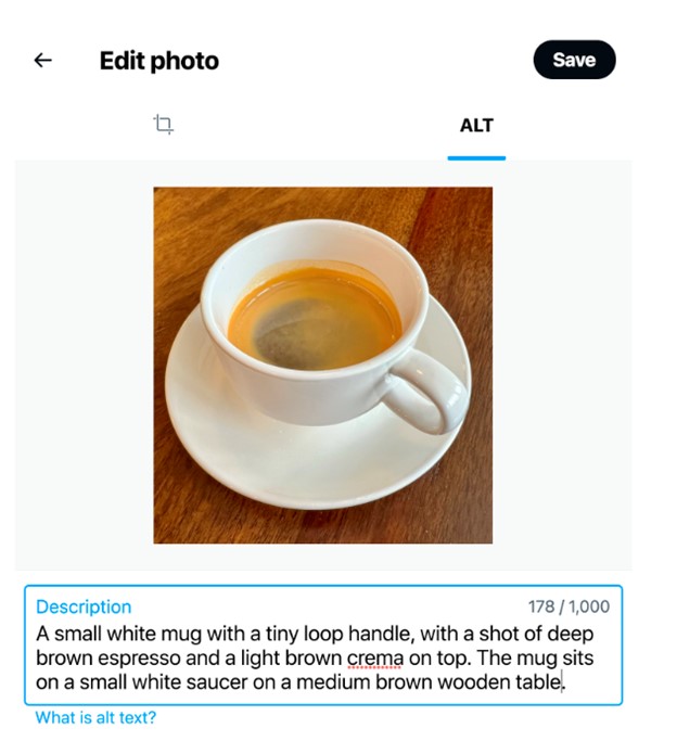 Adding image alt text on Twitter