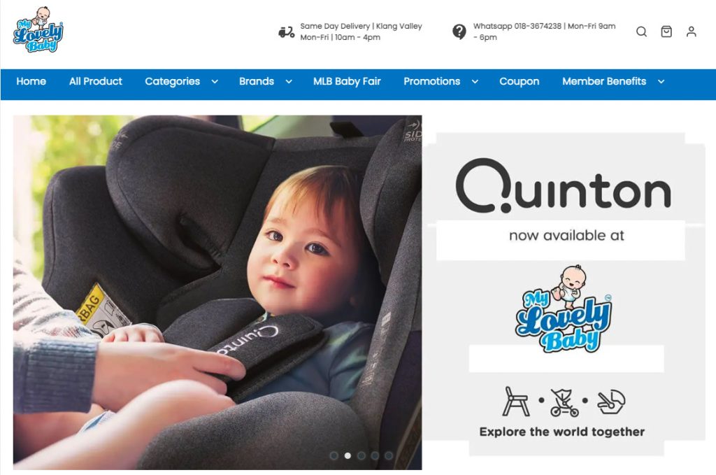 Banner uses baby image for the car seat product availability update 1