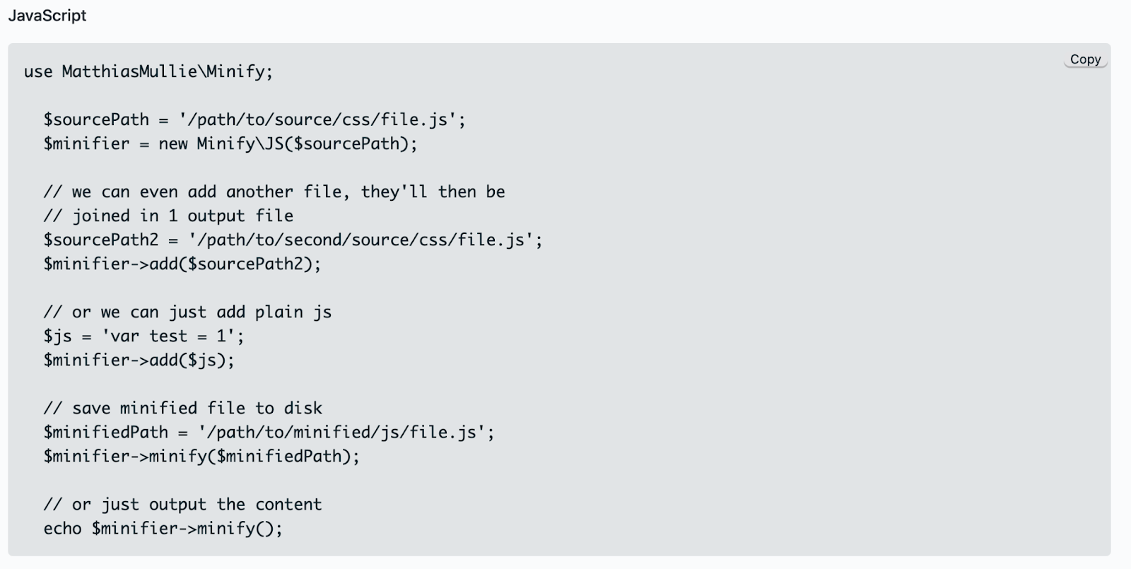 Minifying Javascript files to enhance loading speed for websites