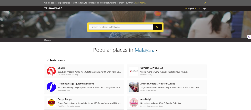 Yellow Place allows you to submit free listings for popular places in Malaysia to dominate local search.