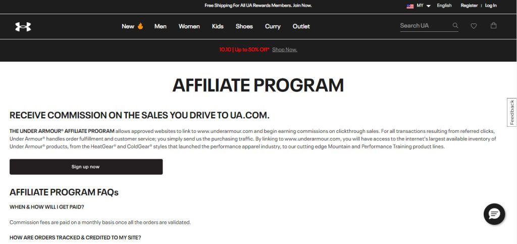 Under Armour Affiliate Program