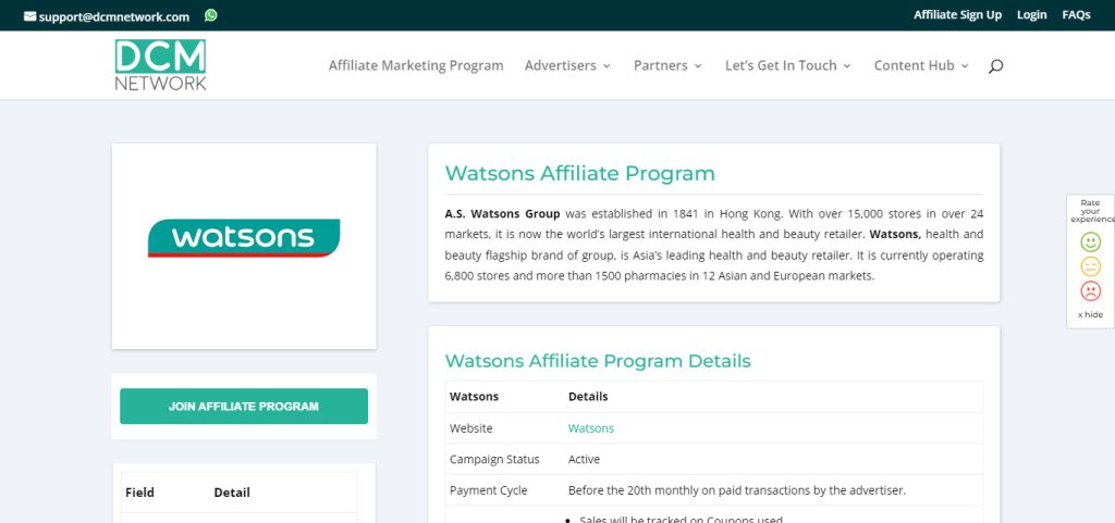 Watsons Affiliate Program