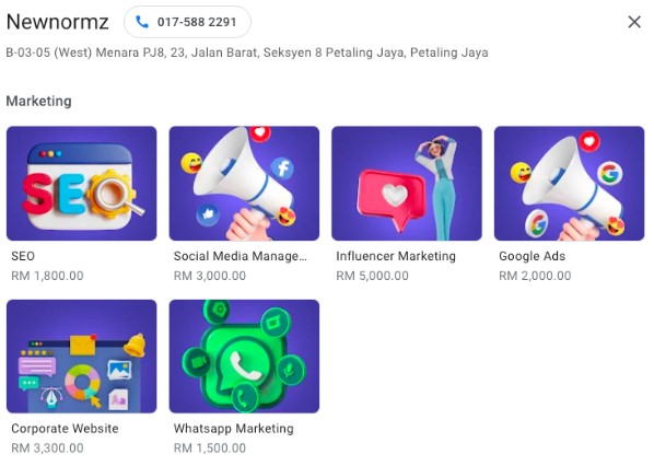 Anda juga boleh klik ‘tambah produk atau ‘lihat semua untuk melihat senarai produk anda