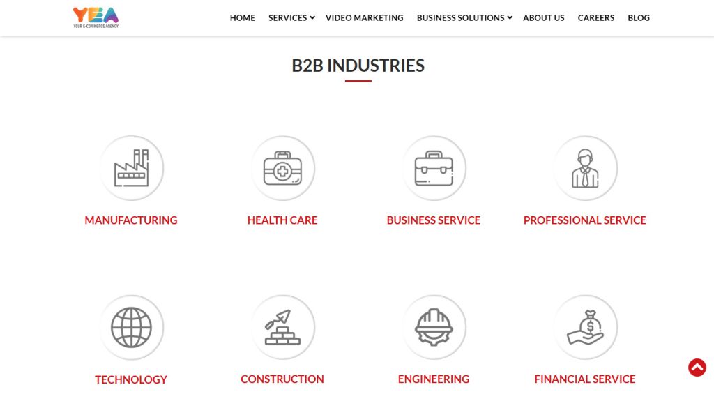 YEA Business also provides healthcare marketing services under their B2B industries service