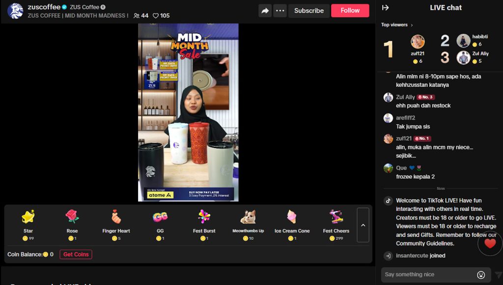 Fungsi Live Streaming untuk Penjualan Langsung