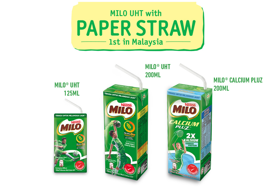 Milo UHT with paper straw