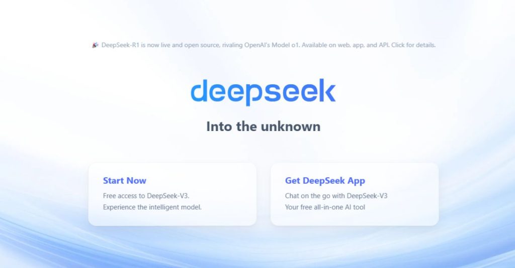 DeepSeek one of the latest AI apps for brainstorming and research applications for digital marketing