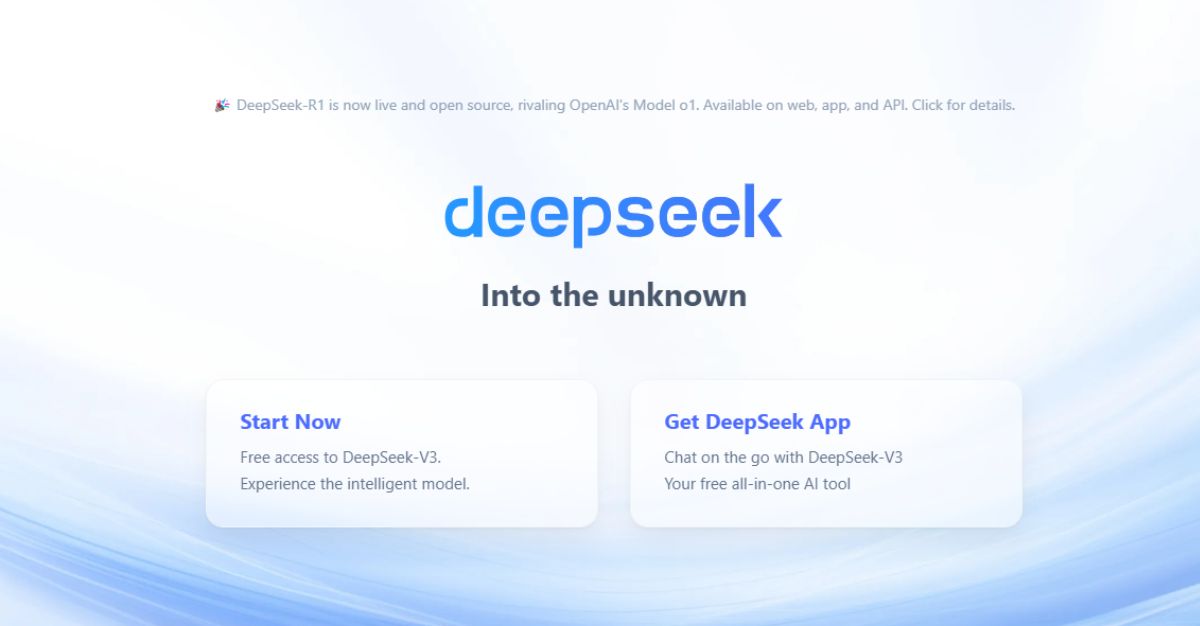 DeepSeek one of the latest AI apps for brainstorming and research applications for digital marketing